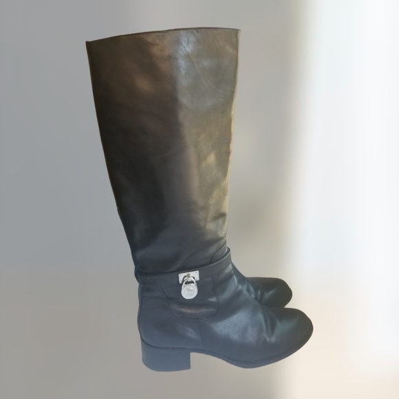 Michael Kors Black Leather Riding Boots - Picture 1 of 16